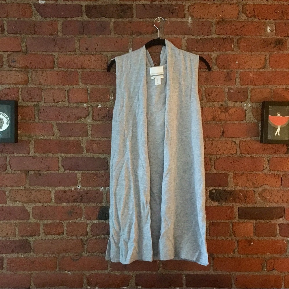 Grey Cashmere No-Sleeve Coverup
